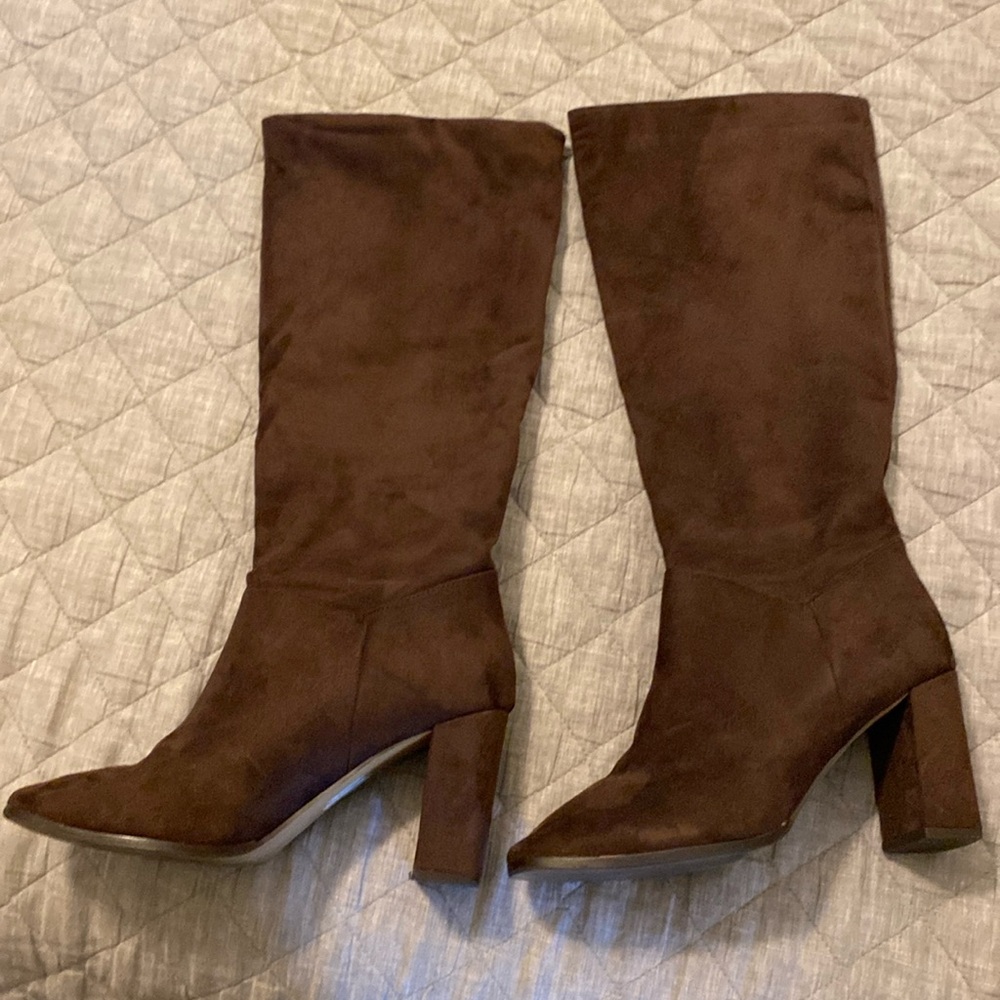 Banana republic faux suede factory slouch boots